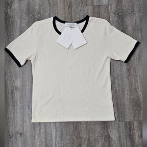 Olive Ribbed Short Sleeve Top *NWT*